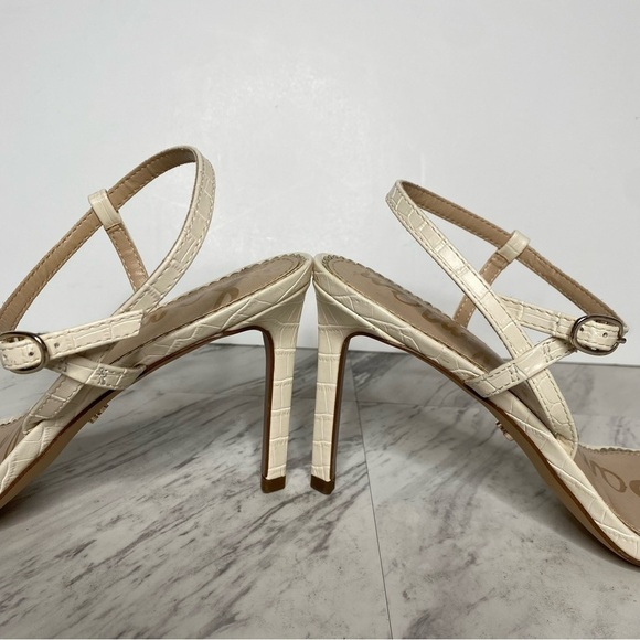Sam Edelman Dara Ivory Croc Faux Leather Heeled Sandal 9M - Picture 8 of 14